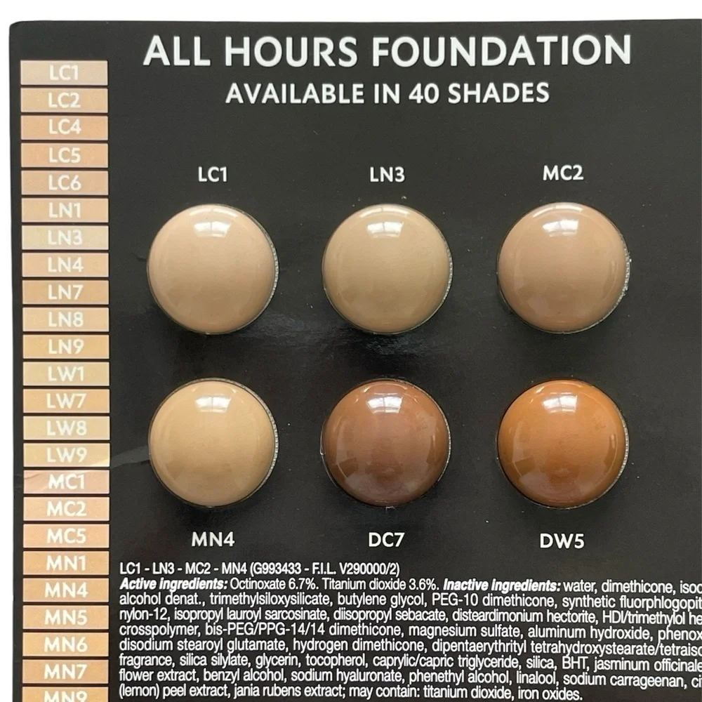 Yves Saint Laurent All Hours Foundation - Cream, Six Samples/ Travel
